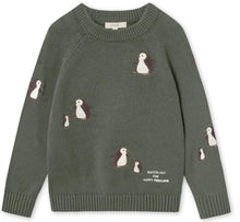 Laden Sie das Bild in den Galerie-Viewer, Strickpullover , Grün/ Pinguin Fliink🇩🇰